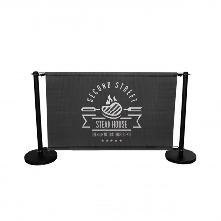 Black Cafe Barriers & Mesh Banner Printing